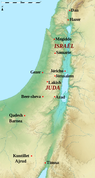 Main archaeological sites of the ancient Biblical kingdoms of Israel and Juda