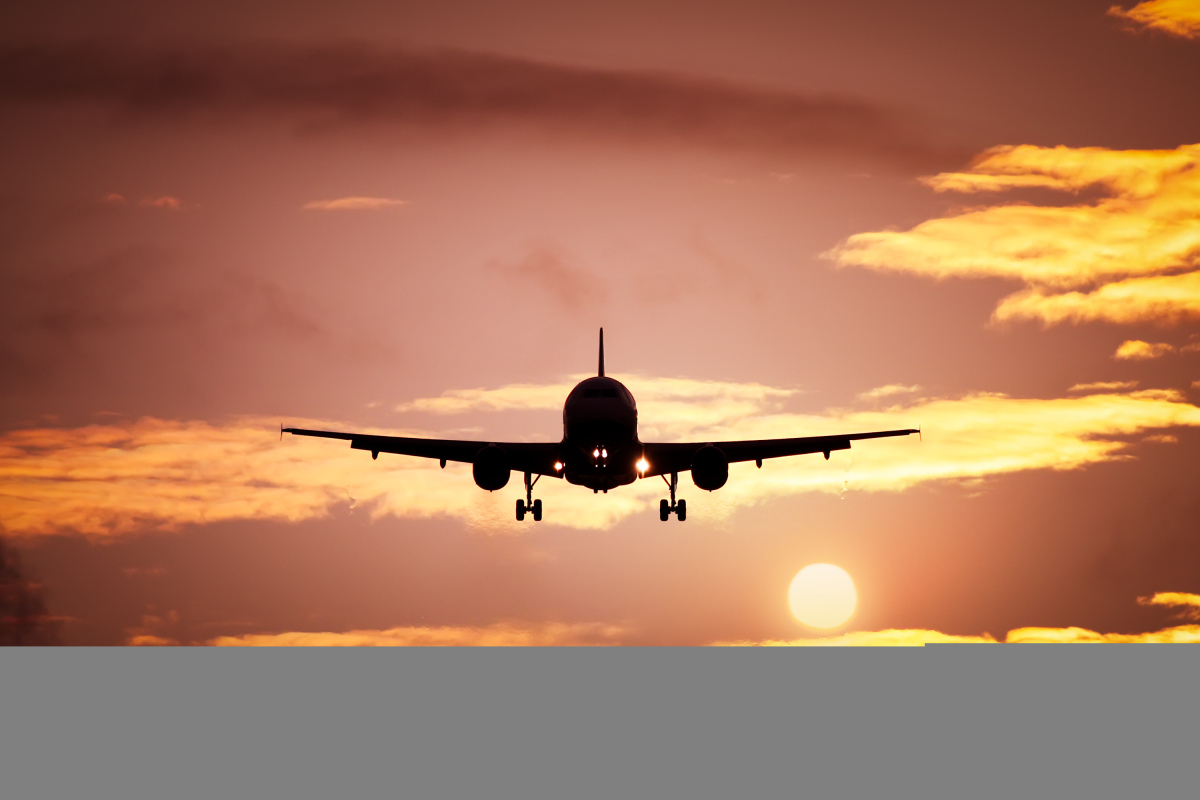 An airplane in the sky