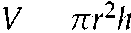 V, pi r squared.