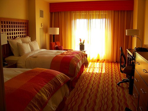 a hotel room 