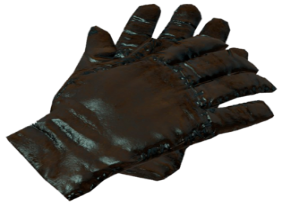 A photograph of a pair of black leather gloves. They appear to be high quality.