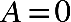 A equals 0
