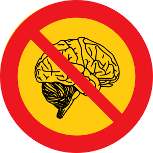 Brain with a no symbol over it