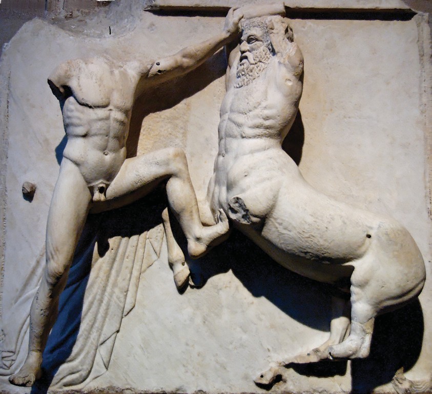 Lapith fighting a centaur 