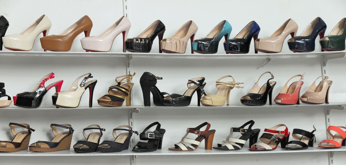 shelves of shoes