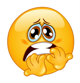 a scared emoji