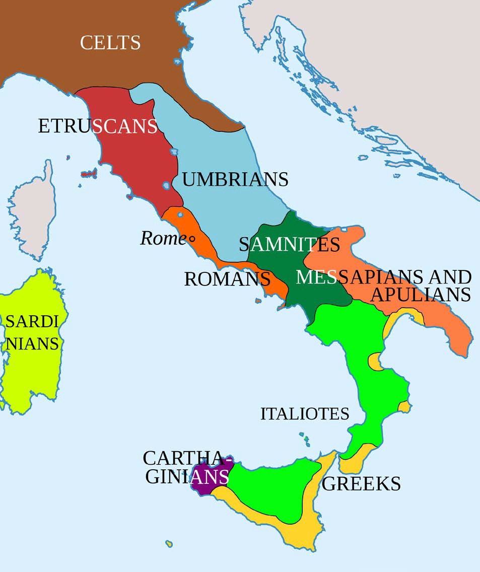 Map of Italy in 400 BCE