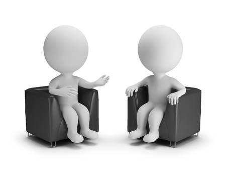 two people talking in chairs