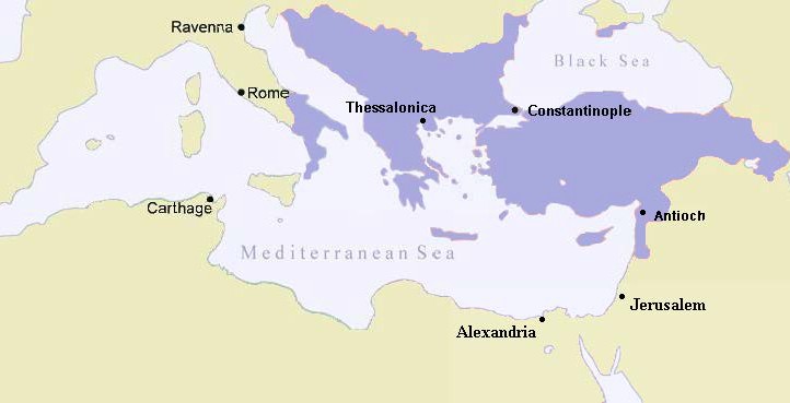 Map of the Byzantine Empire at the Death of Basil II in 1025 CE