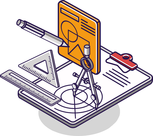 Technical Drawing Illustration - Free Download Business Illustrations |  IconScout