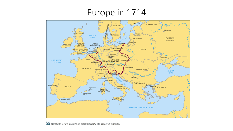 europe in 1714 map
