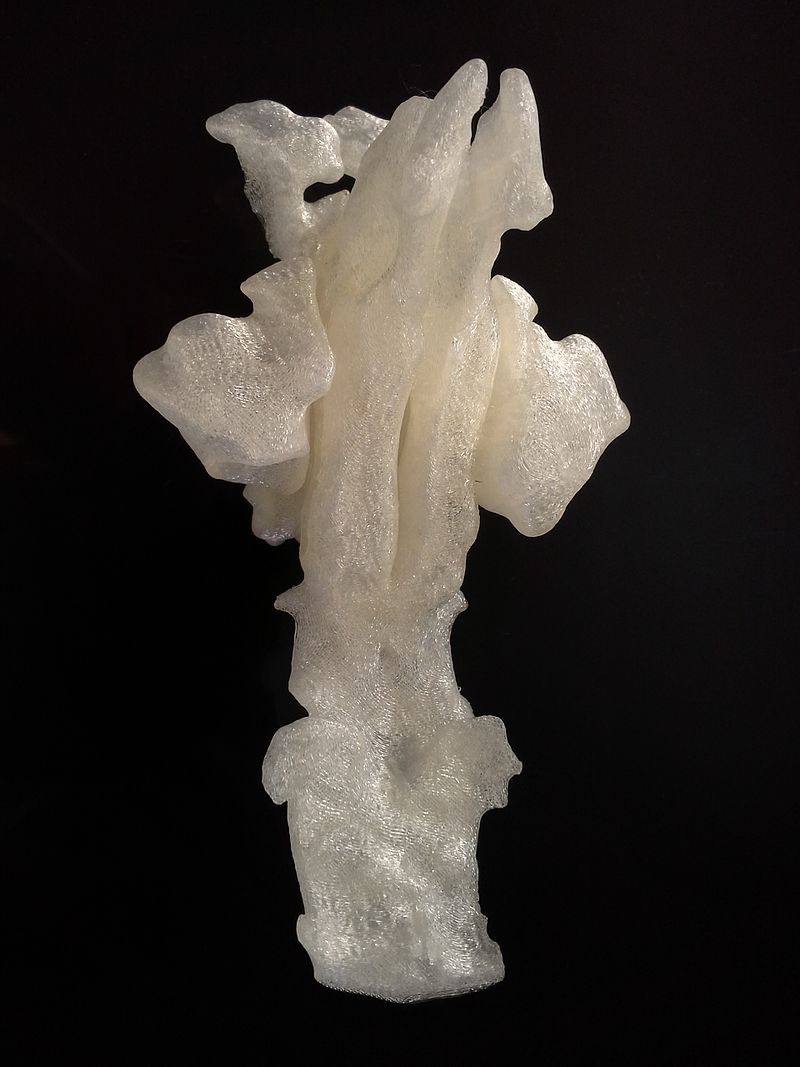 3D printed cast of a human upper respiratory airway.