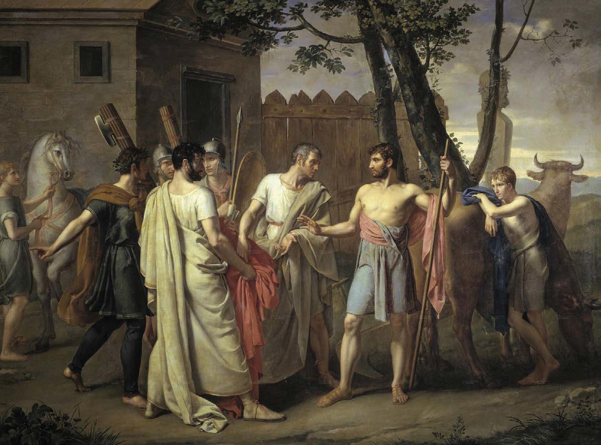 Cincinnatus leaves the plow to accept the dictatorship