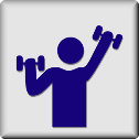 An icon of a person lifting weights.