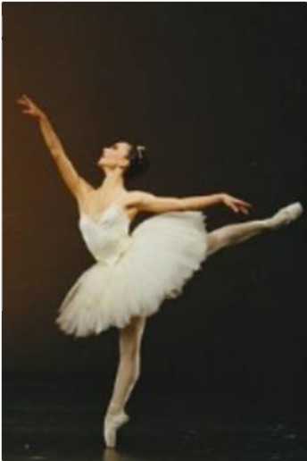 A woman performing ballet.