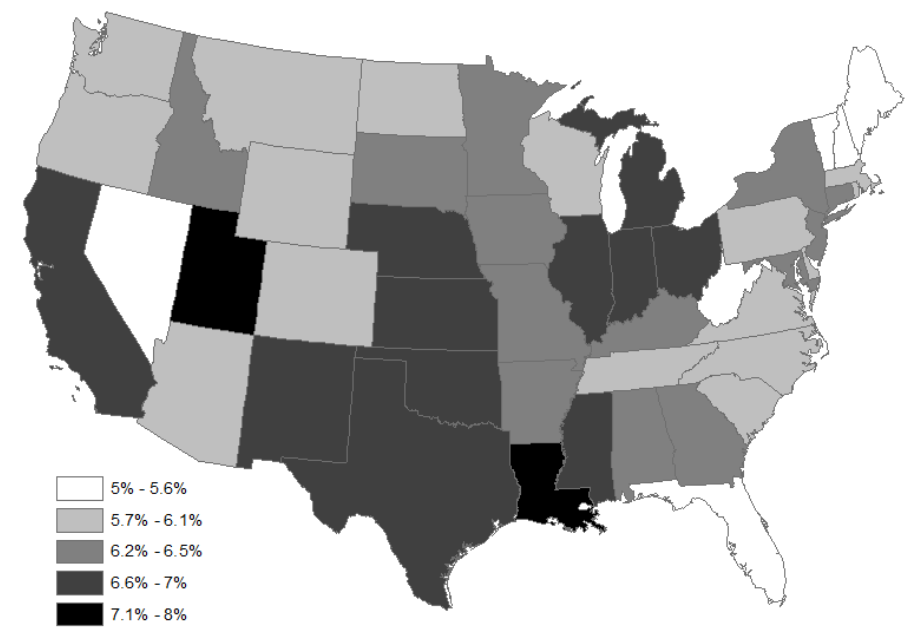 percentage of population under 5 years old