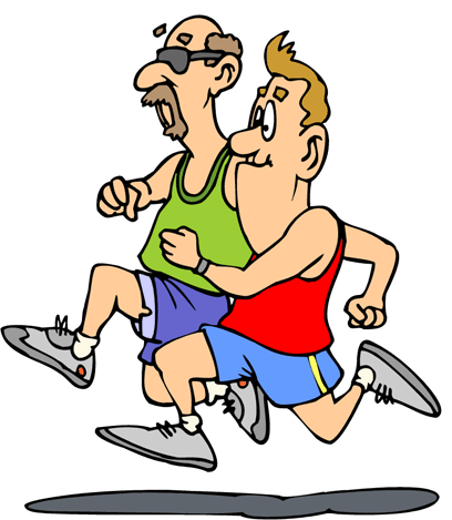 two men running