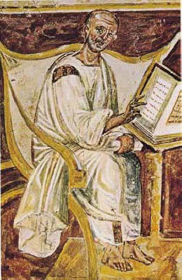 Fresco Painting of Augustine, Sixth Century CE