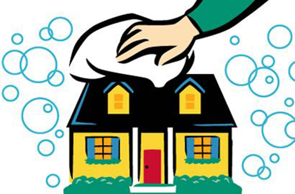 cleaning a house